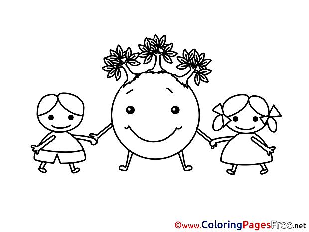 Friends Earth Kids for Children free Coloring Pages