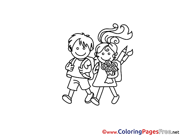 Friends Kids School Coloring Pages for free