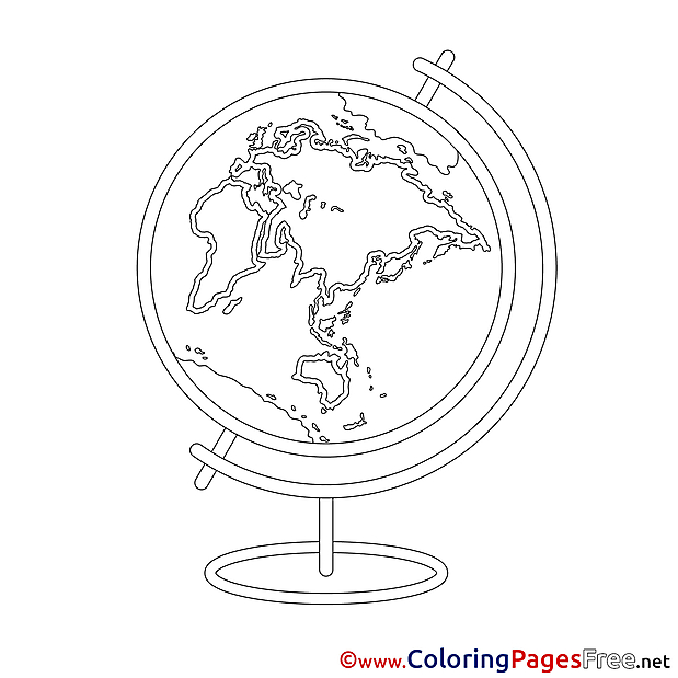 Globe printable Coloring Pages for free School