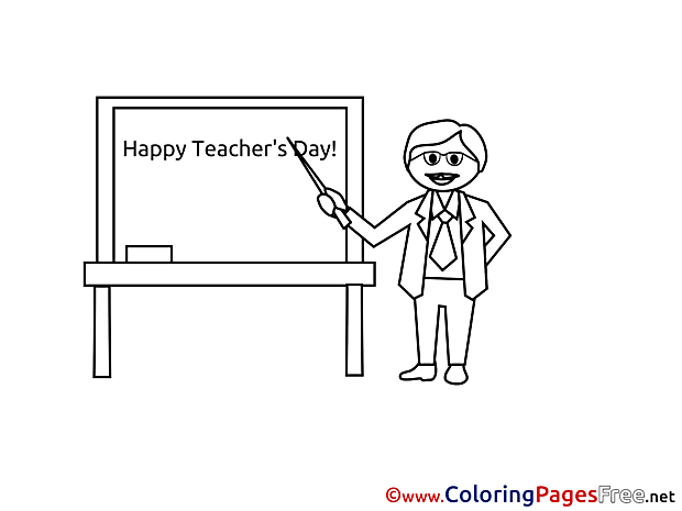 Holiday Happy Teacher's Day Coloring Sheets download free