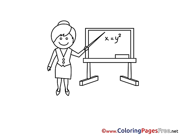 Math Teacher Children Coloring Pages free