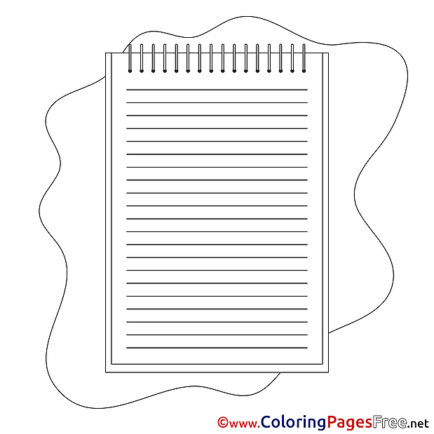 Notepad download Colouring Sheet free