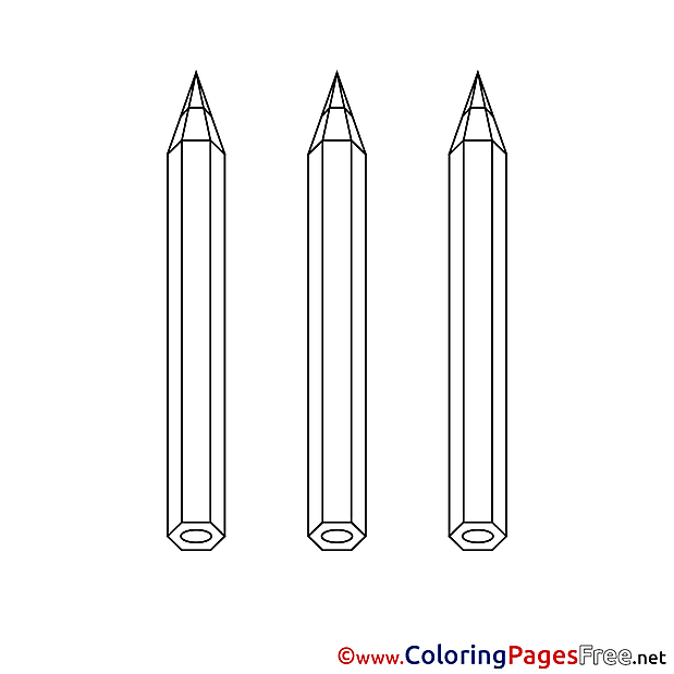 Pencils Children Coloring Pages free