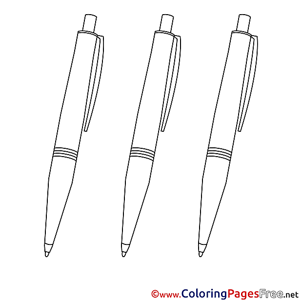 Pens for Children free Coloring Pages