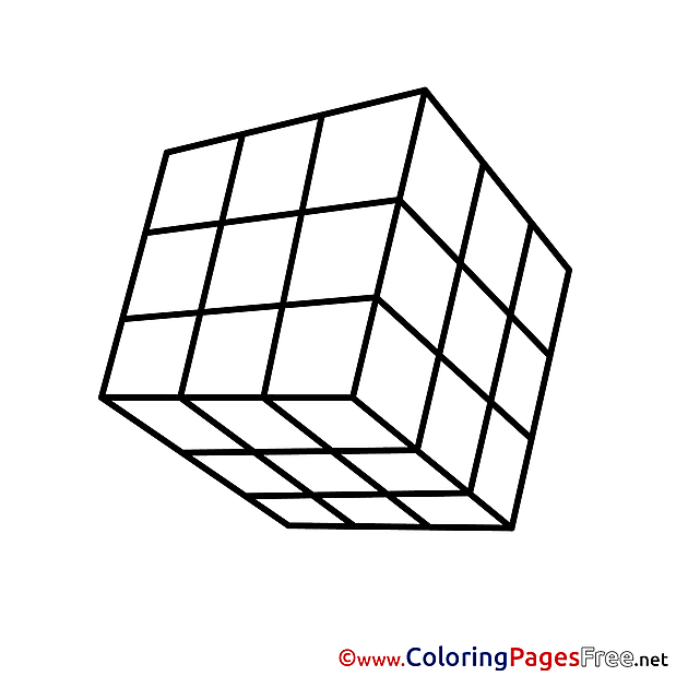 Rubik's Cube for Kids printable Colouring Page