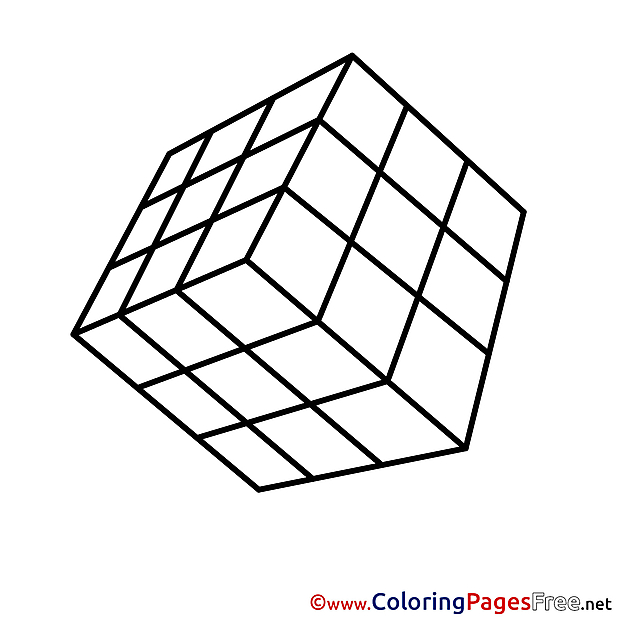 Rubik's Cube printable Coloring Pages for free