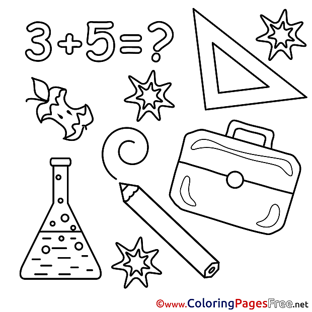 School Math printable Coloring Sheets download