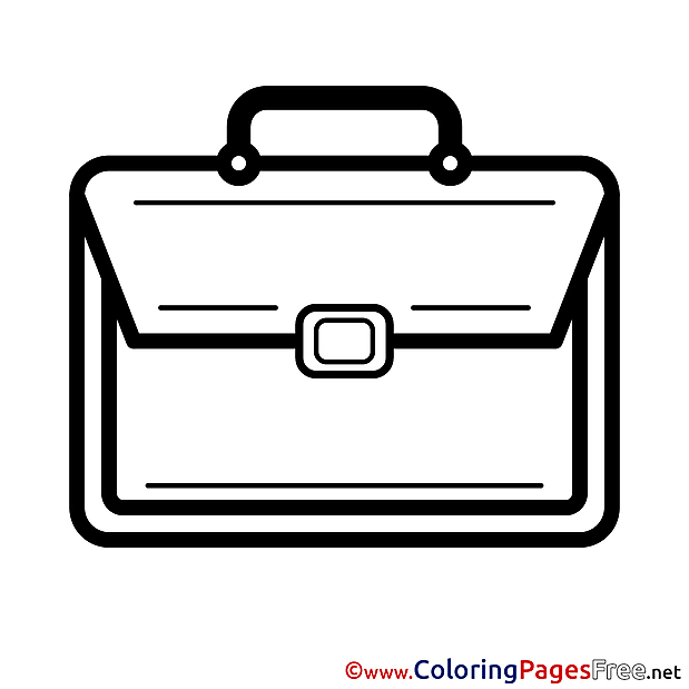 Schoolbag Colouring Page printable free