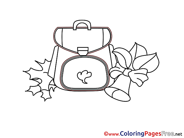 Schoolbag free printable Coloring Sheets