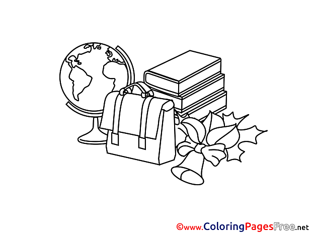 Schoolbag Globe Colouring Sheet download free