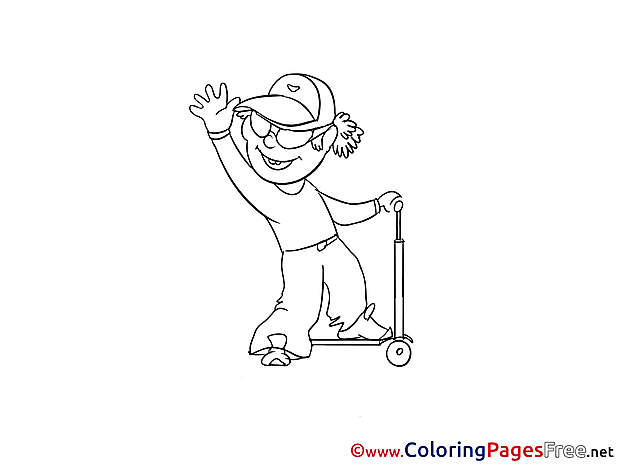 Scooter Coloring Pages for free