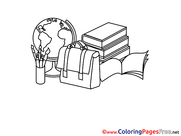 Supplies School Kids download Coloring Pages