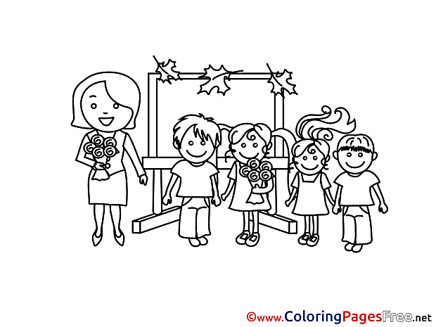 Teacher's Day Kids Children Coloring Pages free