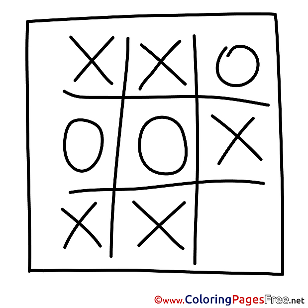 Tic-tac-toe download Colouring Sheet free