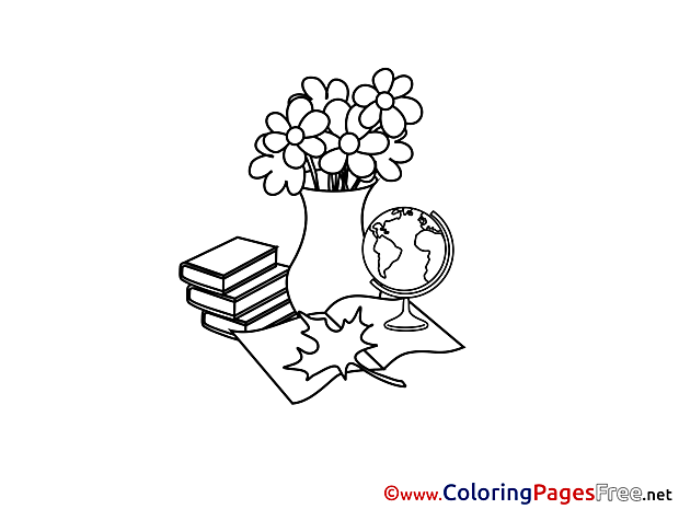 Vase Flowers Coloring Sheets download free