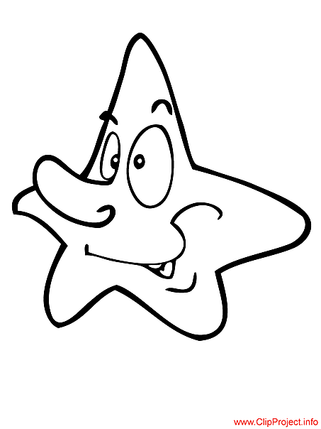 Cartoon fishstar sheet to color for free