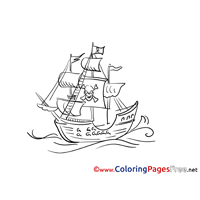 Pirate Ship for Children free Coloring Pages
