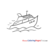 Yacht for free Coloring Pages download
