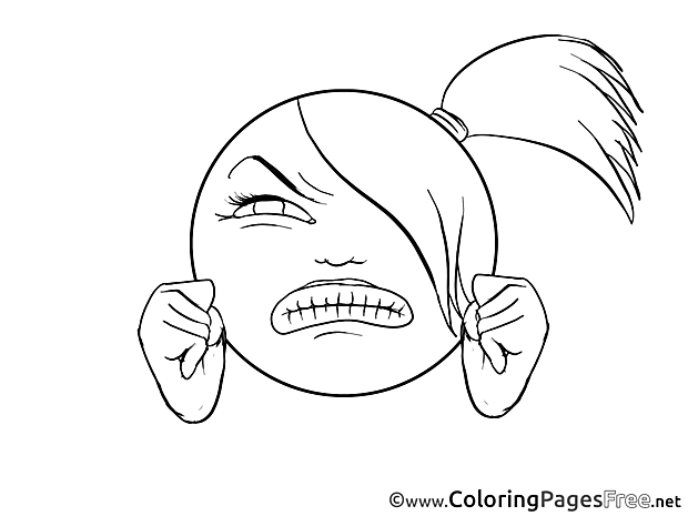 Angry Girl printable Coloring Pages Smiles