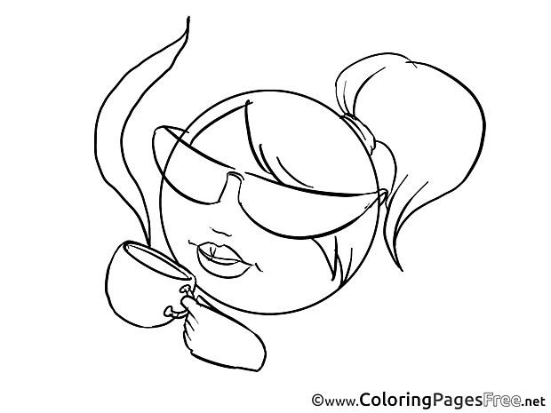Cup of Coffee Coloring Sheets Smiles free