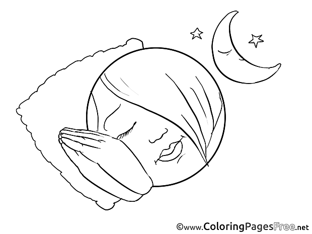 Sleeping Girl Smiles free Coloring Pages