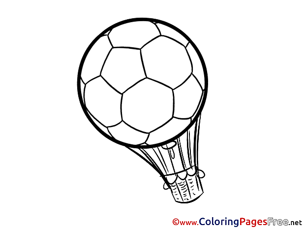 Air Balloon Ball Colouring Page Soccer free