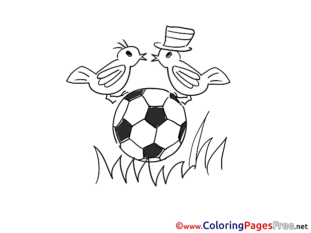 Birds Ball Kids Soccer Coloring Page