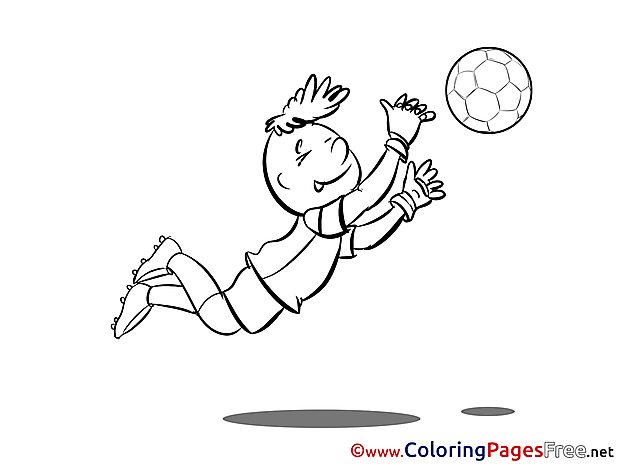 Catching Ball Soccer Colouring Sheet free