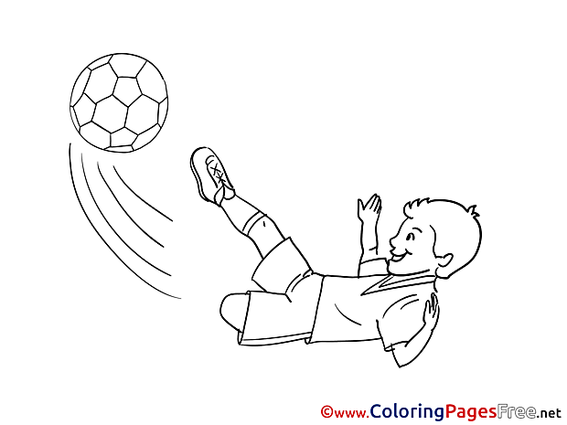 Children Player Kids Soccer Coloring Sheet