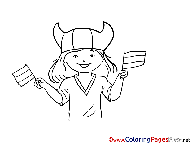 Fan Viking for Kids Soccer Colouring Page