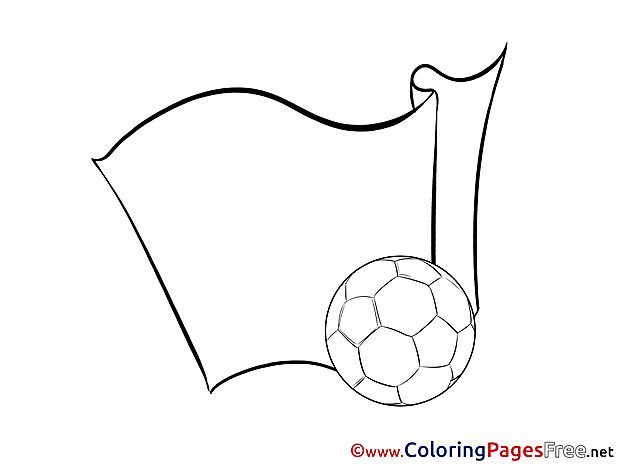 Flag Ball Colouring Page Soccer free