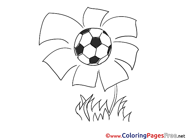 Flower Ball Kids Soccer Coloring Pages