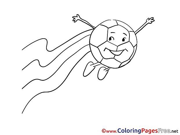 Flying Ball Coloring Pages Soccer for free