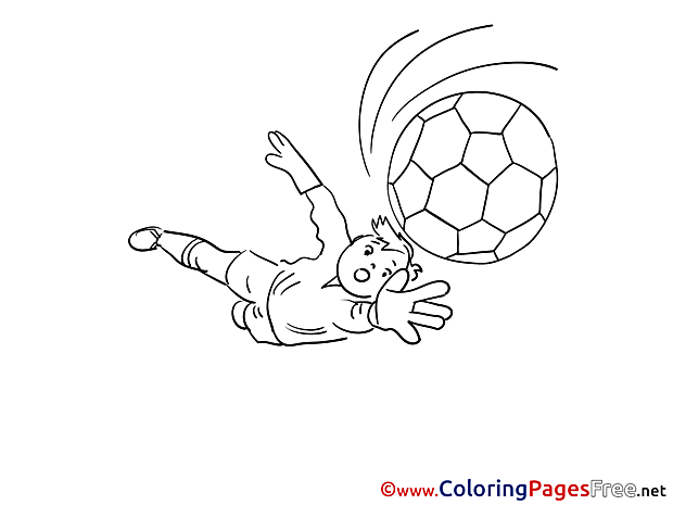 Flying Ball Goalkeeper Colouring Page Soccer free