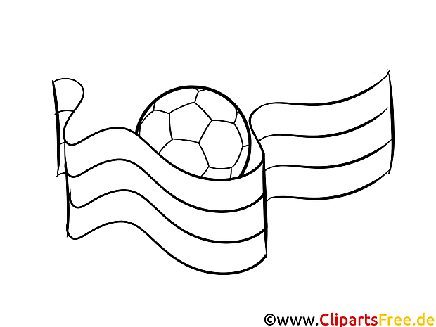 For Kids Ball Flag Soccer Colouring Page