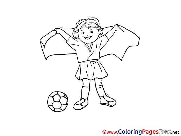 Girl Ball Soccer Coloring Pages free