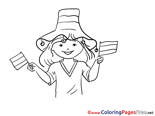 Girl Fan Soccer free Coloring Pages