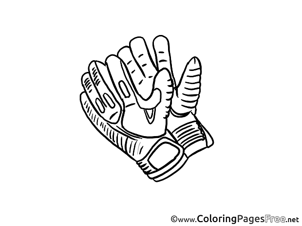 Gloves Football Children Soccer Colouring Page