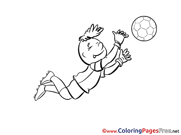 Goalkeeper Children Soccer Colouring Page