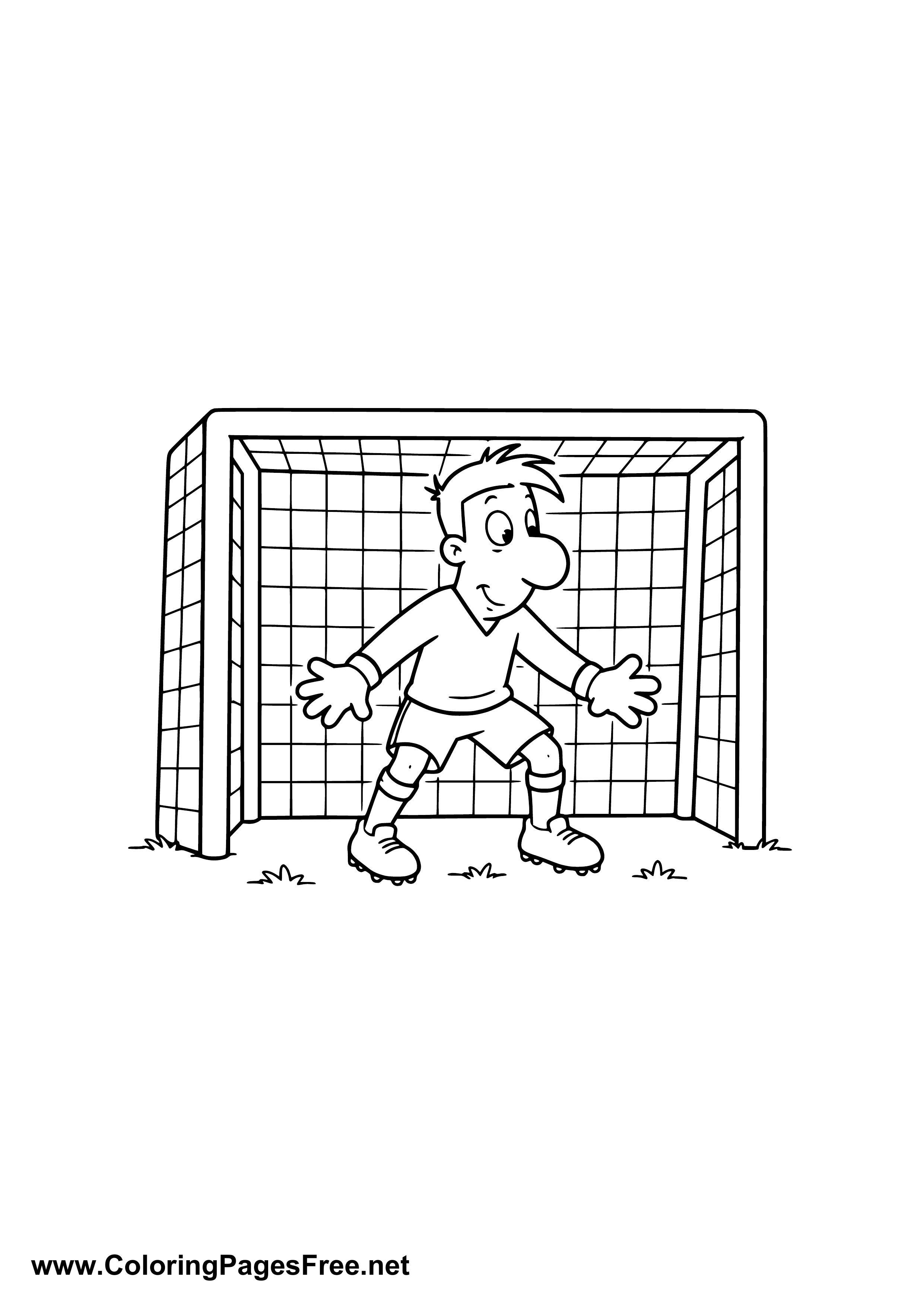 Goalkeeper Waiting for the Ball Coloring Page