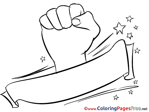 Hand Soccer Colouring Page for Kids
