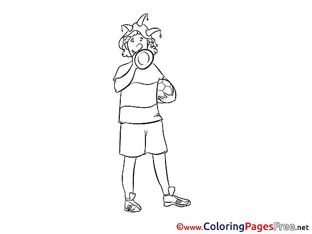 Horn Fan Kids Soccer Coloring Pages