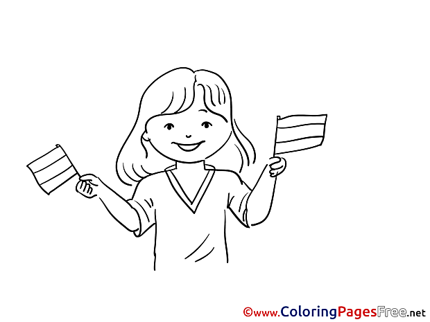 Kid Flags Coloring Pages Soccer for free