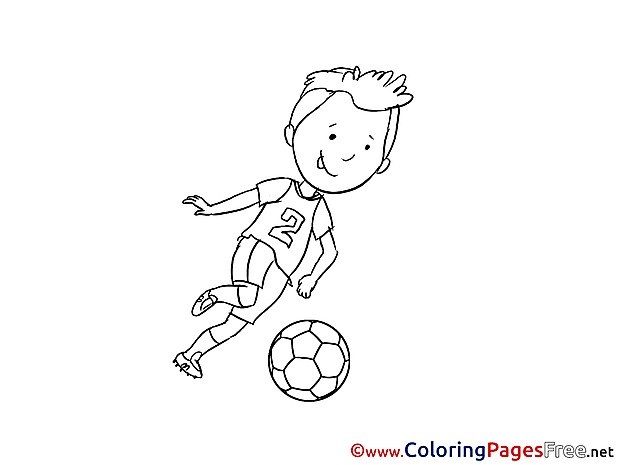 Number 2 Player Children Soccer Colouring Page