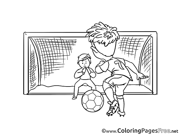 Penalty Kick Kids Soccer Coloring Page