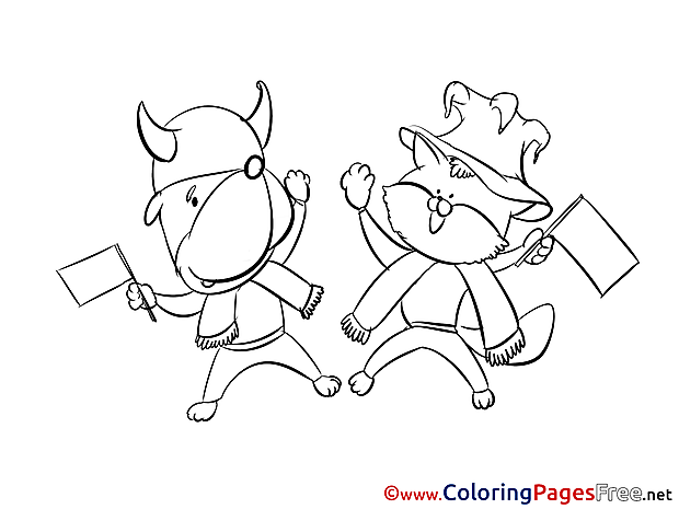 Pets Supporters printable Coloring Pages Soccer