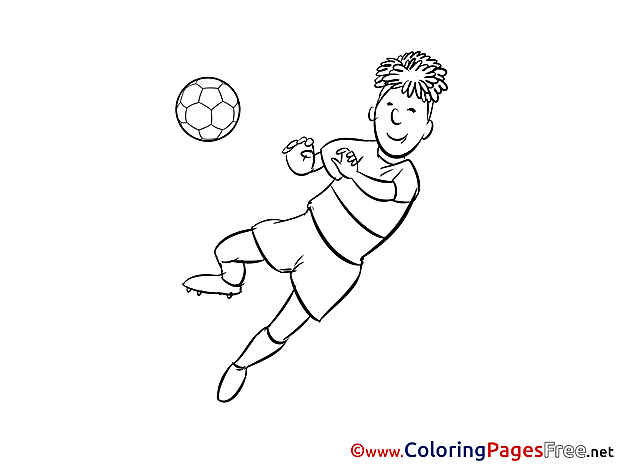 Player Football Soccer Colouring Sheet free