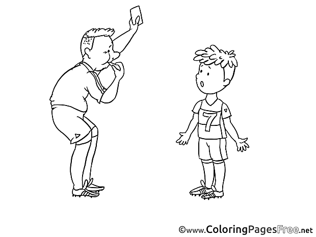 Referee Soccer Colouring Sheet free