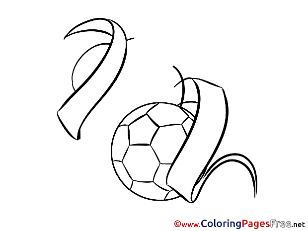 Ribbons Ball free Colouring Page Soccer