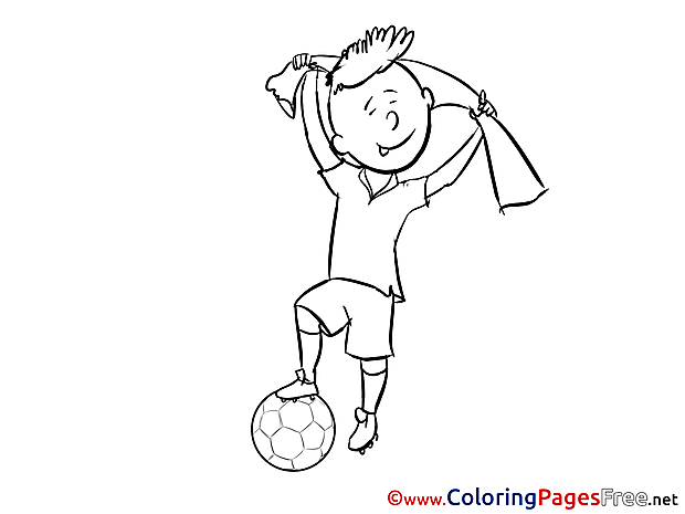 Scarf Boy Player Kids Soccer Coloring Page